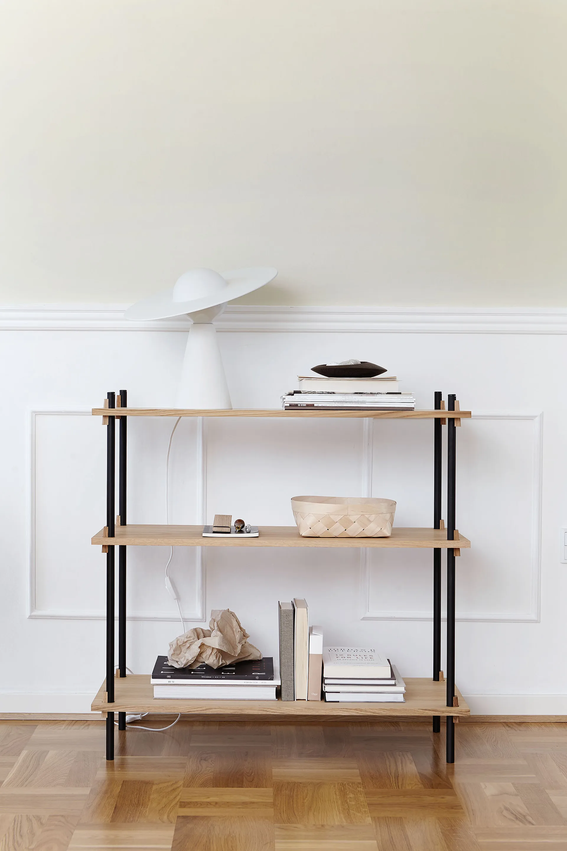Shelving System classic hylla, Rökt ek-black, 86x85x35 cm, S.85.1.A MOEBE