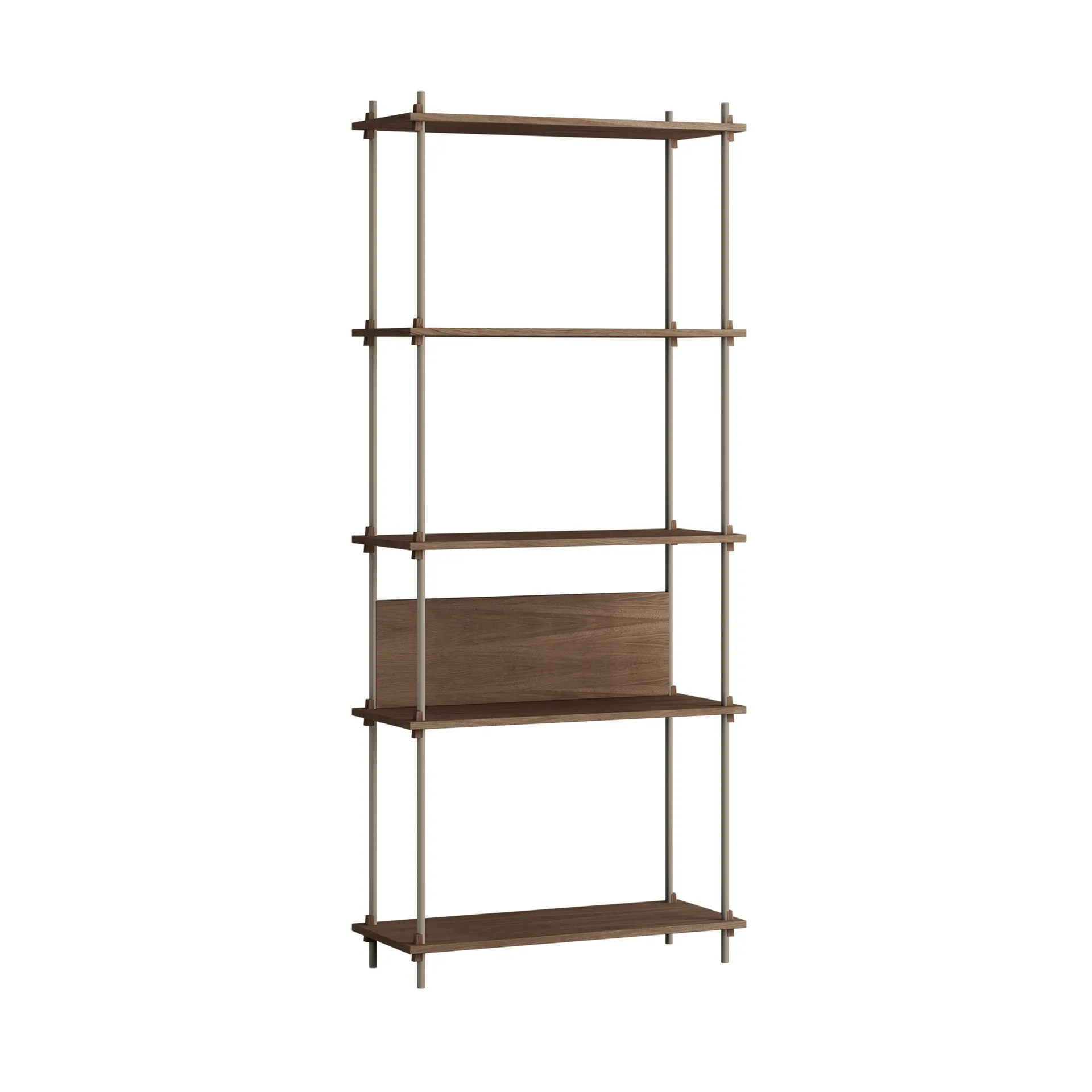 Shelving System classic hylla, Rökt ek-warm grey, 86x200x35 cm, S.200.1.A MOEBE
