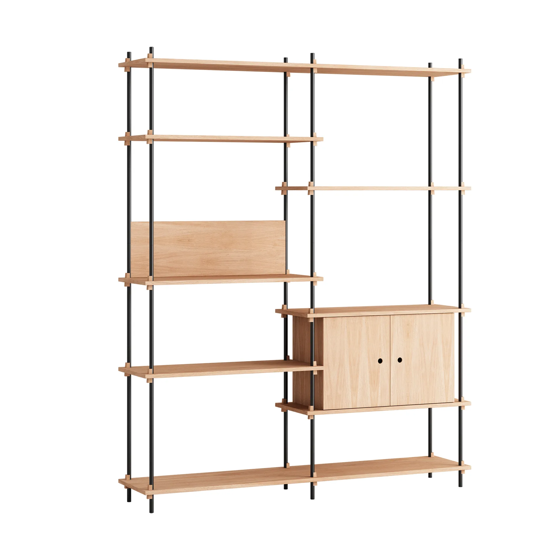Shelving System hylla med skåp, Ek-black, 163x200x35 cm, S.200.2.C MOEBE