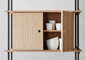 Shelving System hylla med skåp - Ek-black, 163x200x35 cm, S.200.2.C - MOEBE