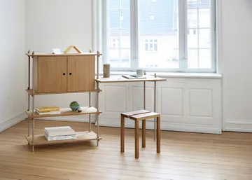 Shelving System hylla med skåp - Rökt ek-warm grey, 163x200x35 cm, S.200.2.C - MOEBE
