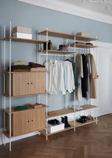 Shelving System hylla med skåp - Rökt ek-warm grey, 163x200x35 cm, S.200.2.C - MOEBE