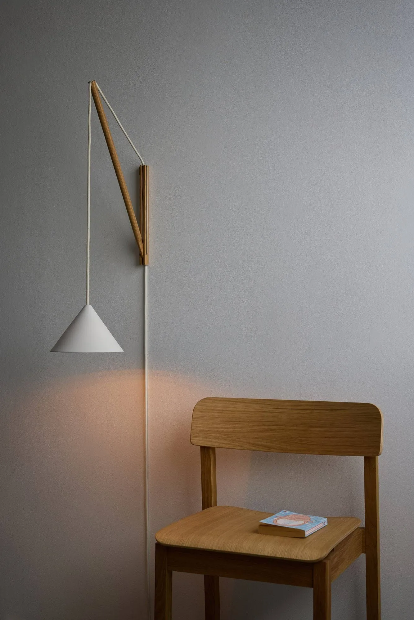 Suspended Wall Lamp vägglampa, Ek-vit MOEBE
