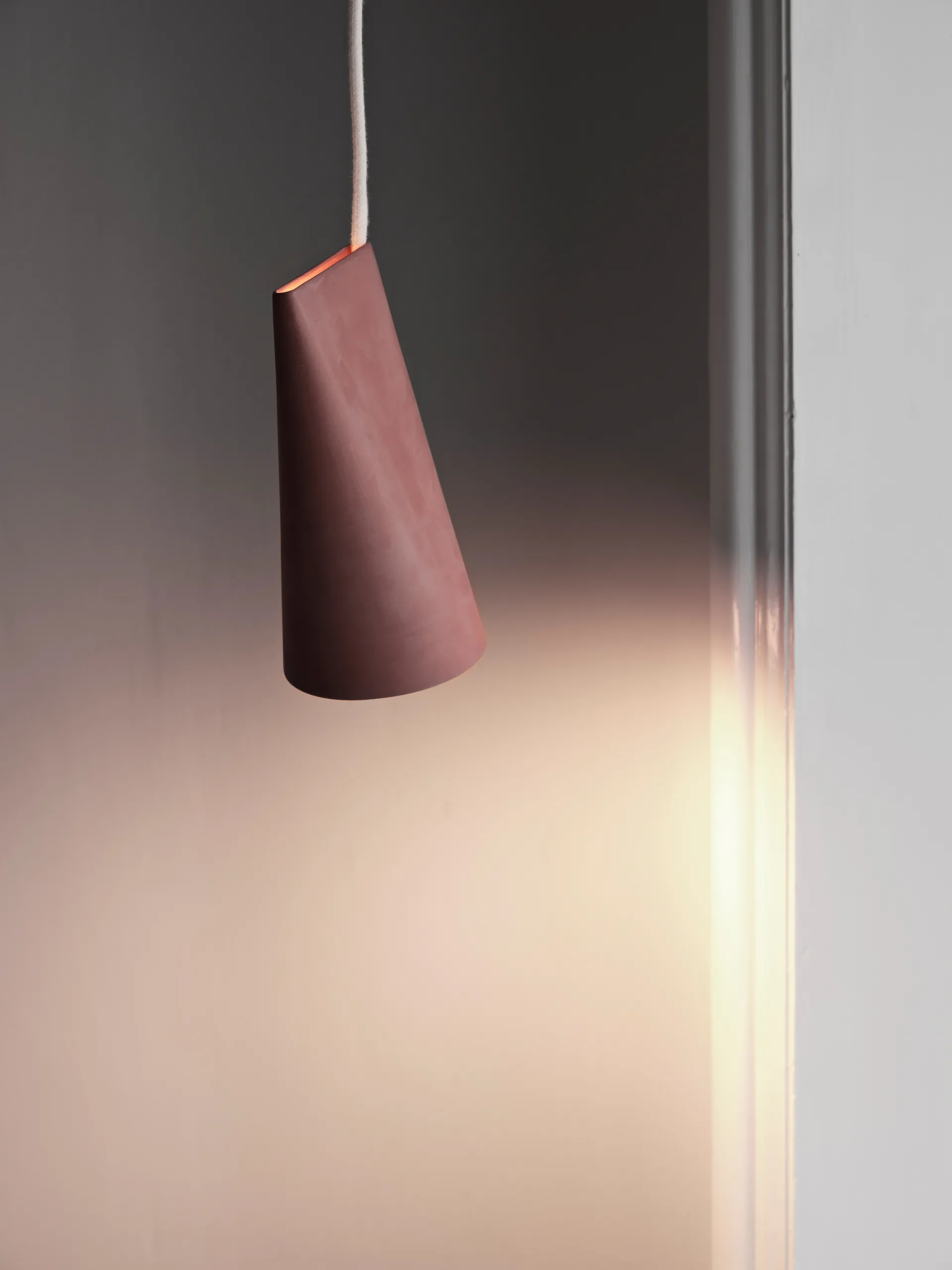 Taklampa keramik 11,2x22 cm, Terra Cotta, Wood MOEBE