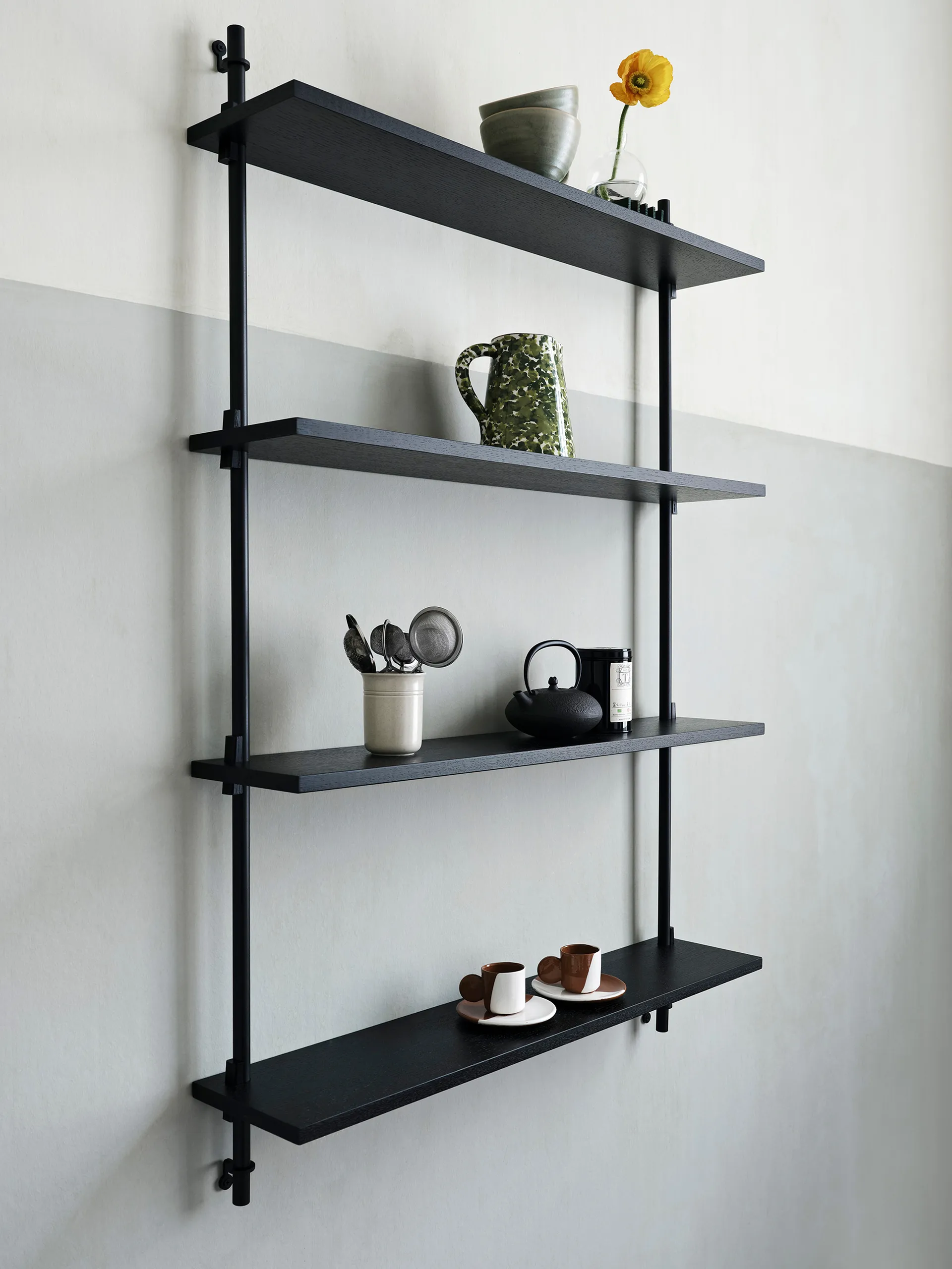 Wall Shelving vägghylla, Rökt ek-warm grey, 92x115x17,5 cm, WS.115.1 MOEBE