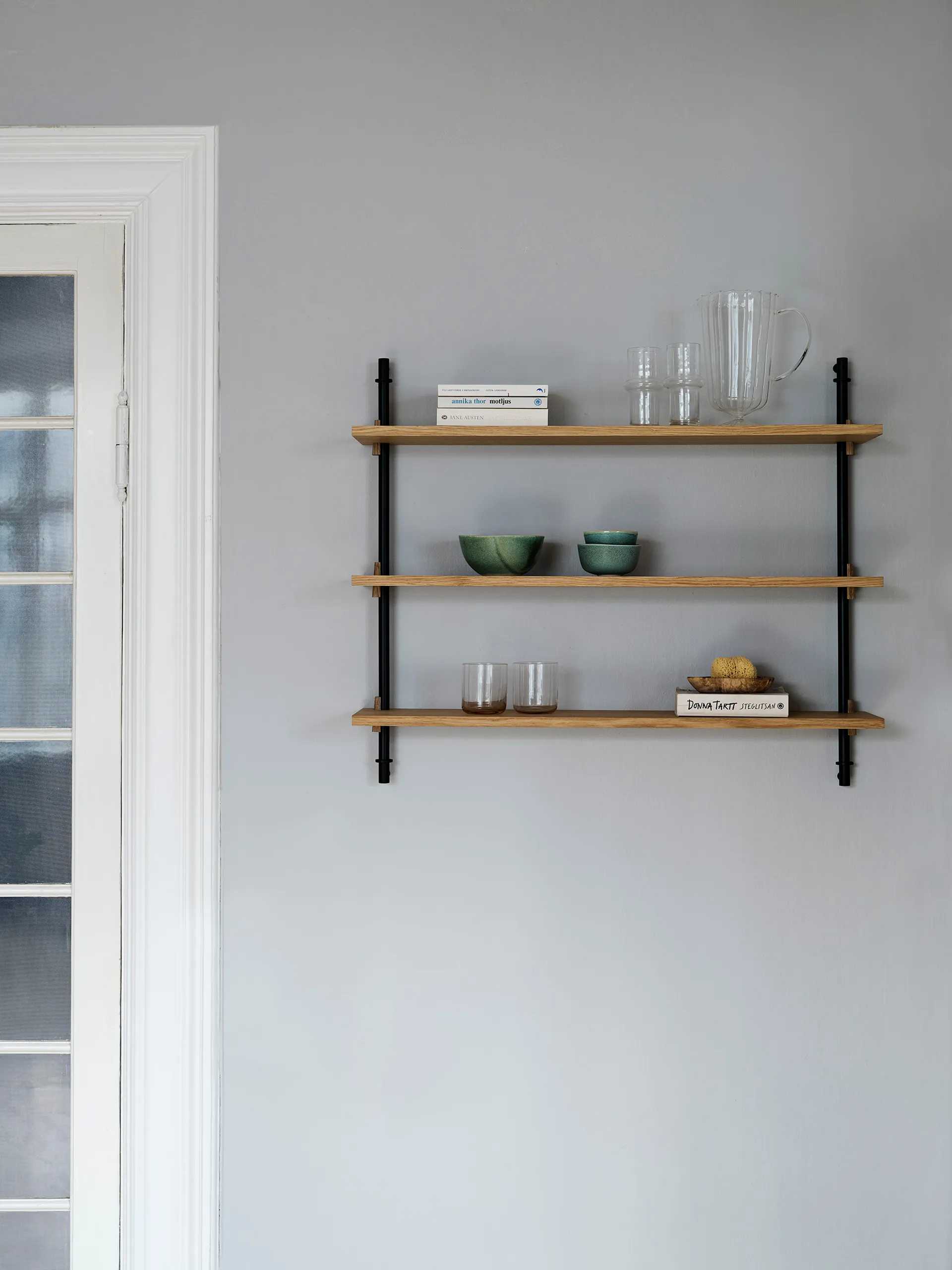 Wall Shelving vägghylla, Rökt ek-white, 92x115x17,5 cm, WS.115.1 MOEBE
