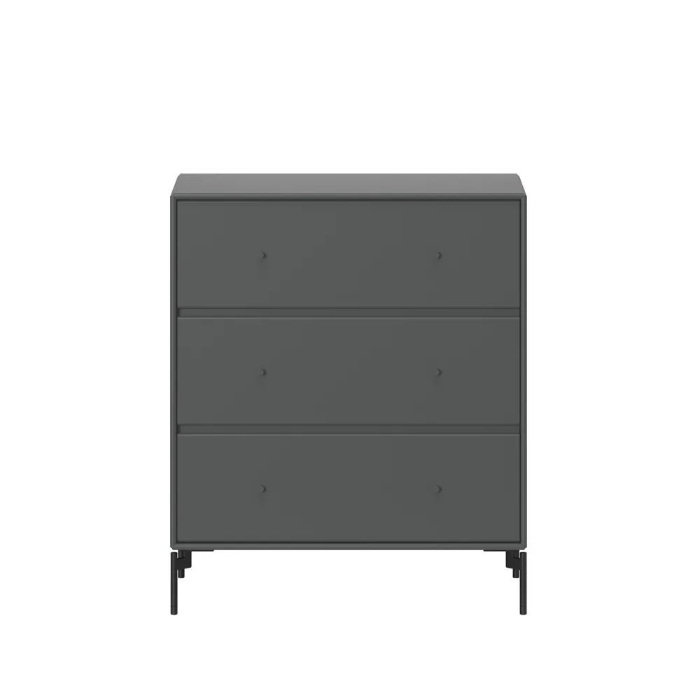 Carry byrå, anthracite 04, svartlackade ben Montana