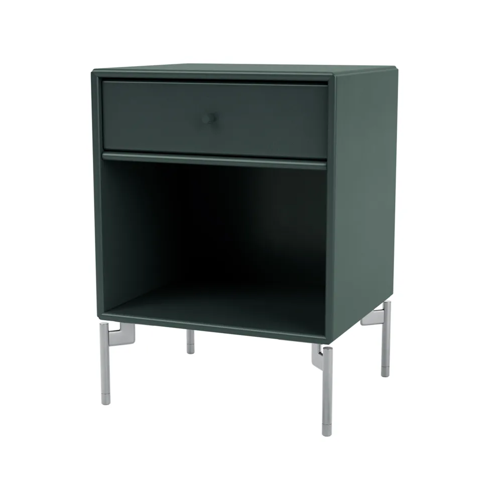 Dream sängbord, black jade 163, kromben Montana