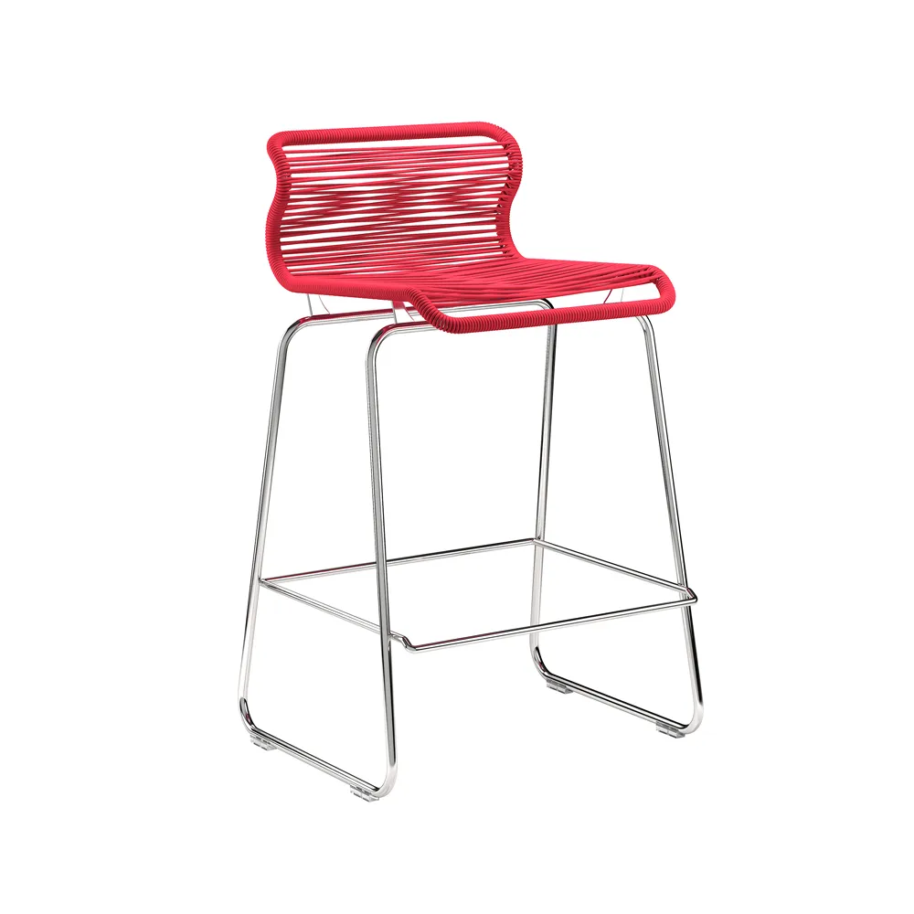 Panton One kitchen barstol, scarlett, rostfritt stål Montana