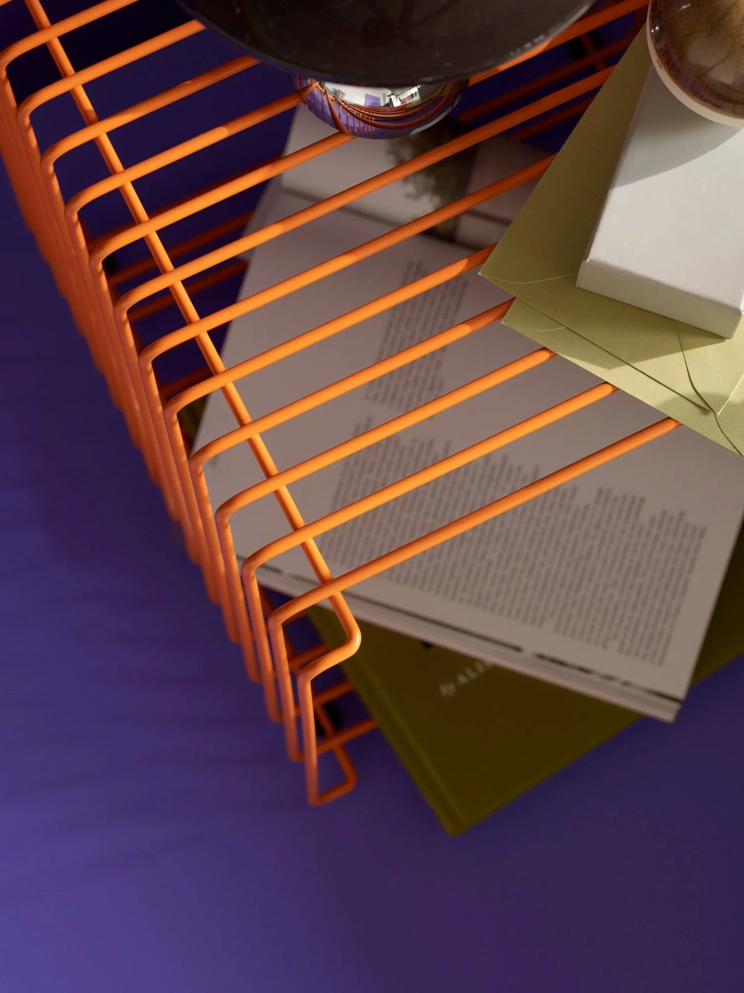 Panton Wire Single hylla 34,8x34,8x34,8 cm, Tangerine Montana