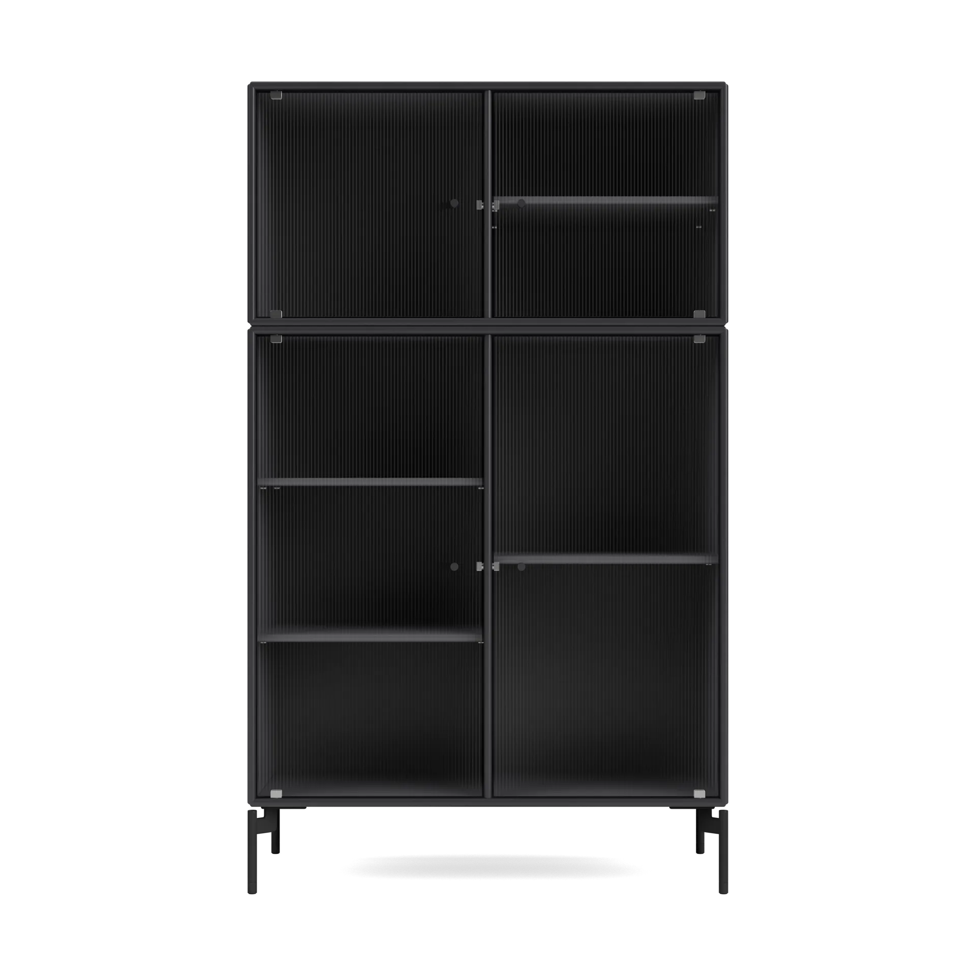 Ripple III vitrinskåp 69,6x117,6x38 cm, Anthracite-ben black Montana