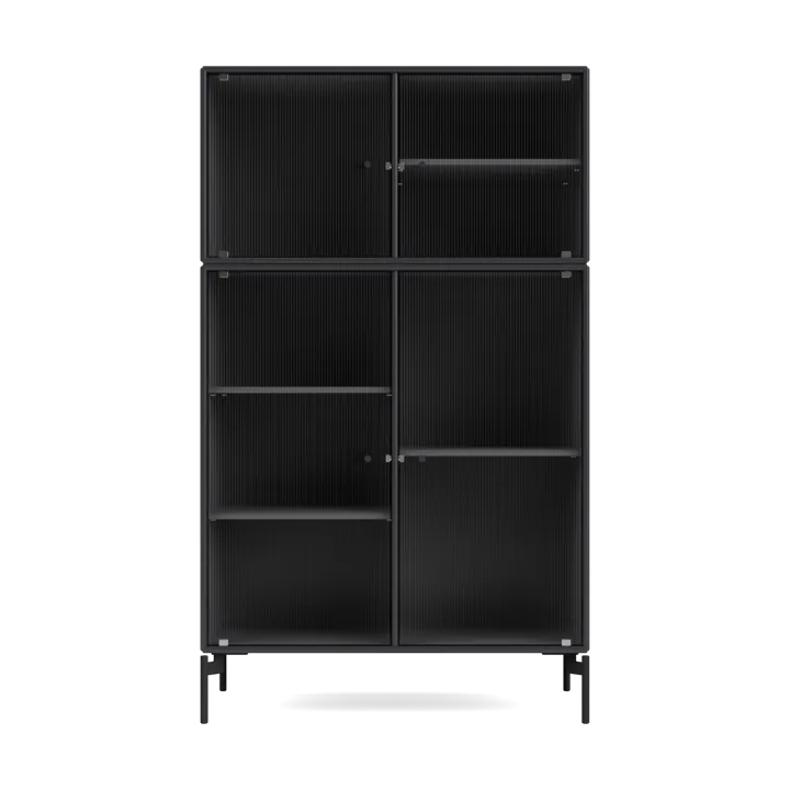 Ripple III vitrinskåp 69,6x117,6x38 cm - Anthracite-ben black - Montana