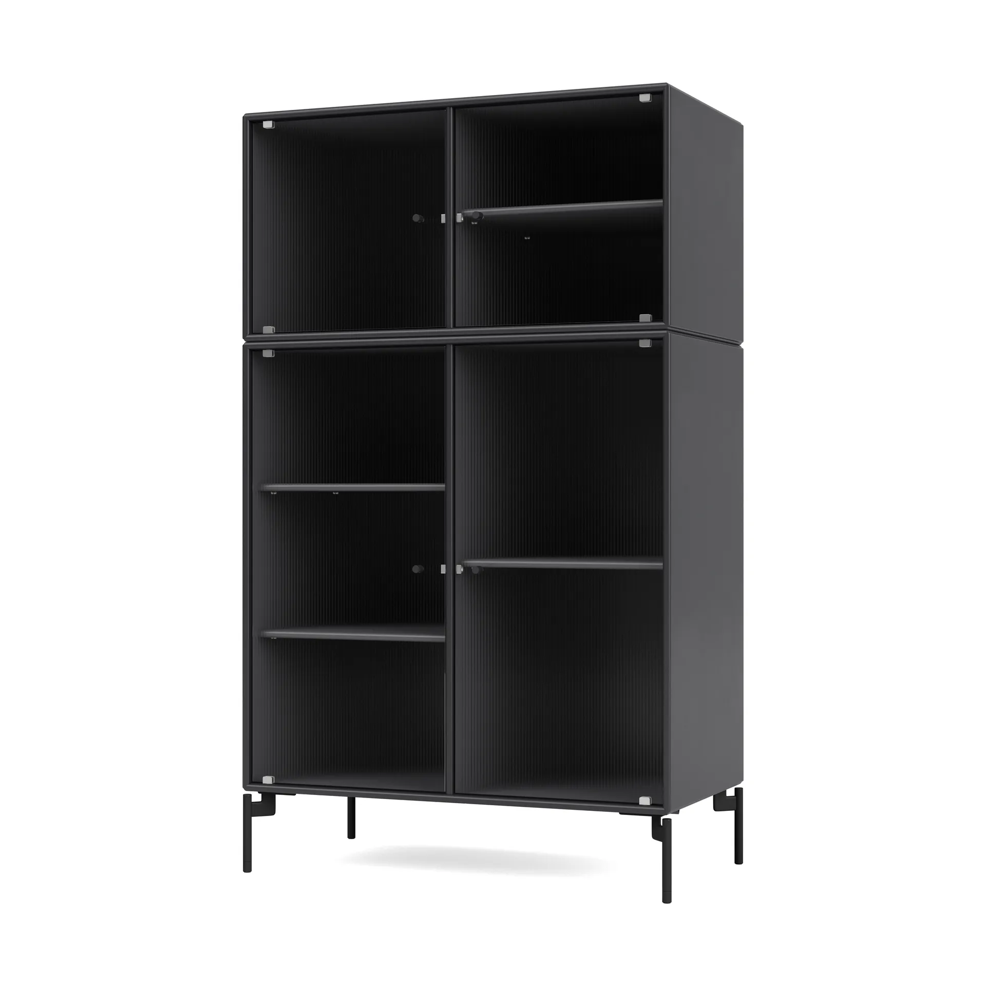 Ripple III vitrinskåp 69,6x117,6x38 cm, Anthracite-ben black Montana