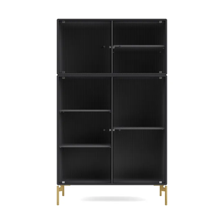 Ripple III vitrinskåp 69,6x117,6x38 cm - Anthracite-ben brass - Montana