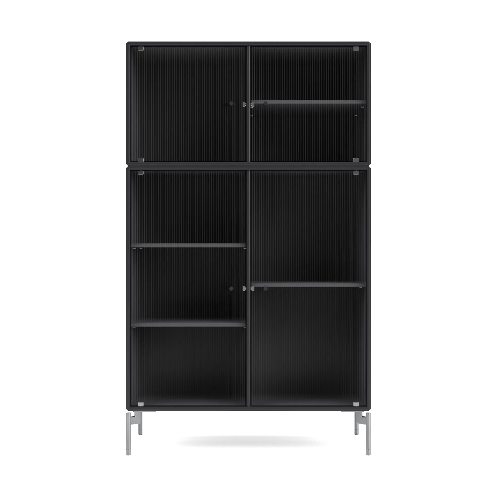 Ripple III vitrinskåp 69,6x117,6x38 cm, Anthracite-ben chrome Montana