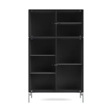 Ripple III vitrinskåp 69,6x117,6x38 cm - Anthracite-ben chrome - Montana