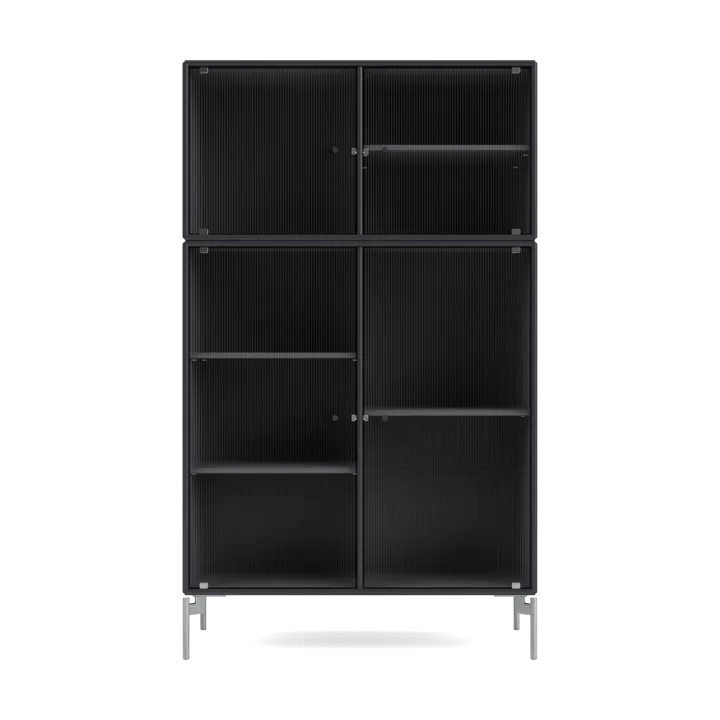 Ripple III vitrinskåp 69,6x117,6x38 cm - Anthracite-ben chrome - Montana