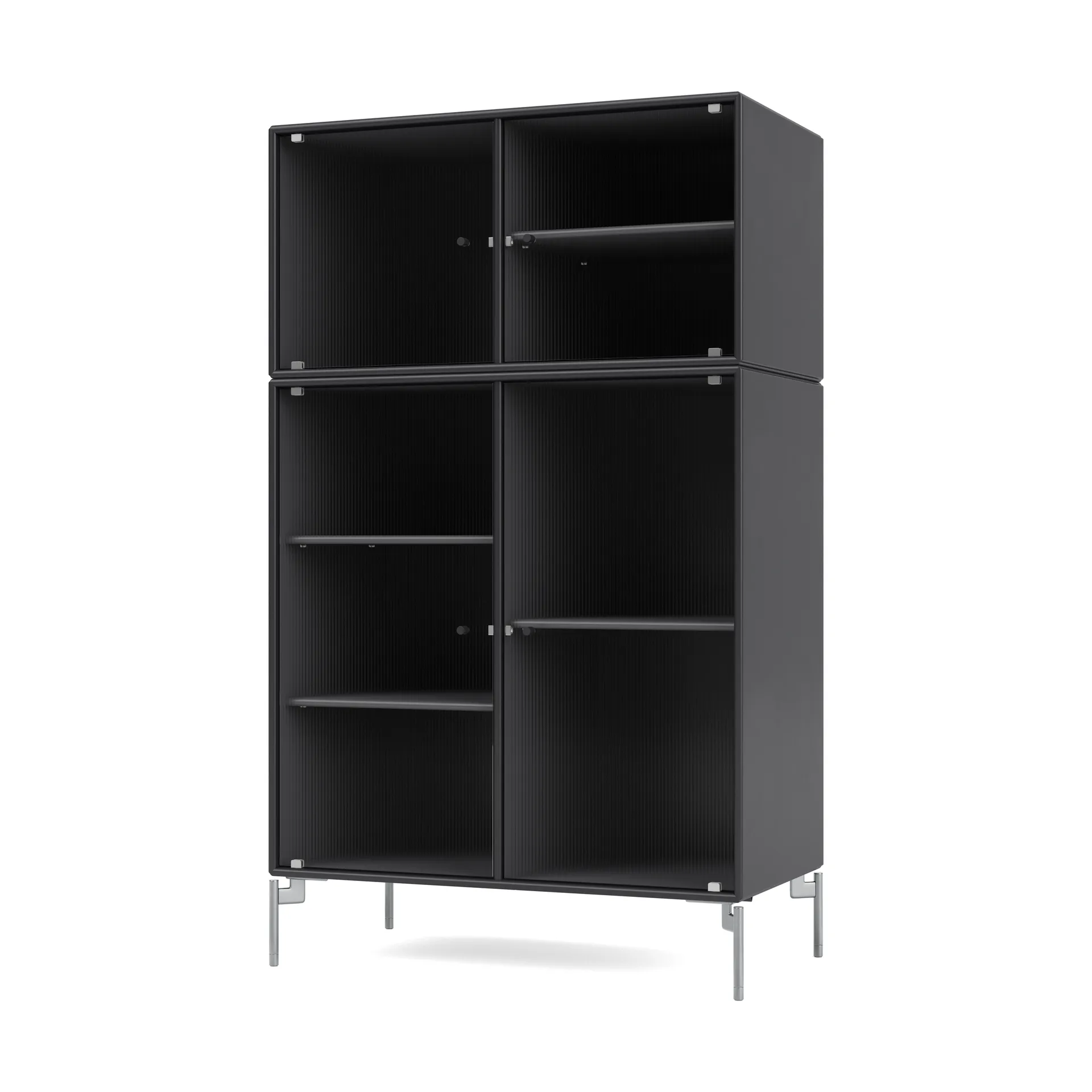 Ripple III vitrinskåp 69,6x117,6x38 cm, Anthracite-ben chrome Montana