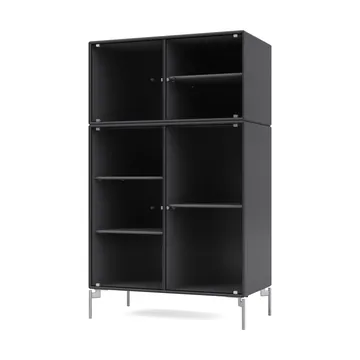 Ripple III vitrinskåp 69,6x117,6x38 cm - Anthracite-ben chrome - Montana