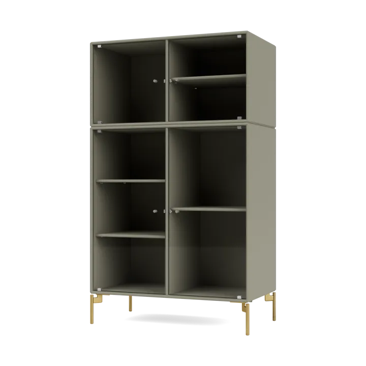 Ripple III vitrinskåp 69,6x117,6x38 cm - Fennel-ben brass - Montana