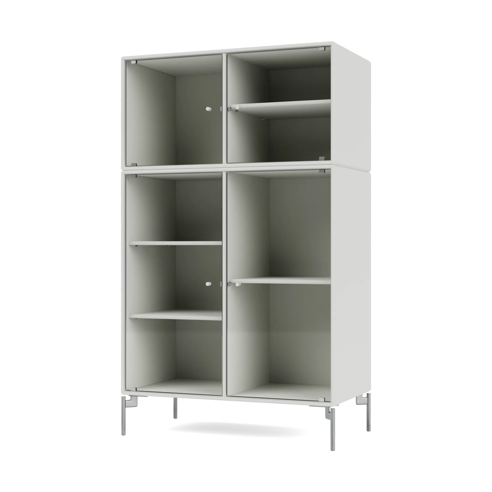 Ripple III vitrinskåp 69,6x117,6x38 cm, Nordic-ben chrome Montana