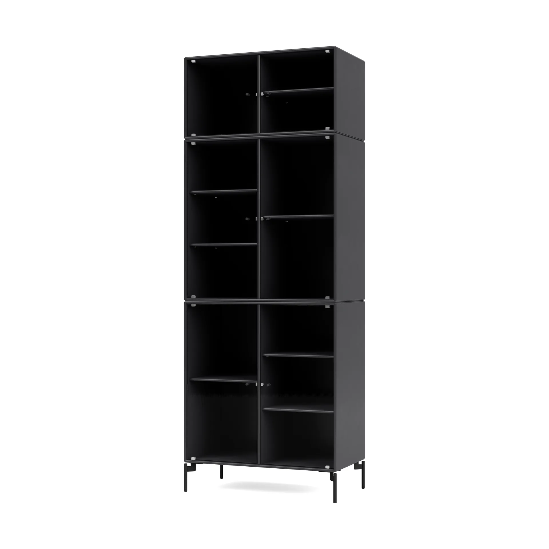 Ripple IV vitrinskåp 69,6x187,2x38 cm, Anthracite-ben black Montana