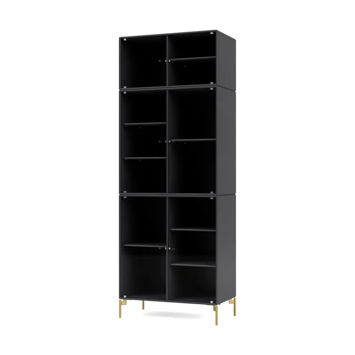 Ripple IV vitrinskåp 69,6x187,2x38 cm - Anthracite-ben brass - Montana