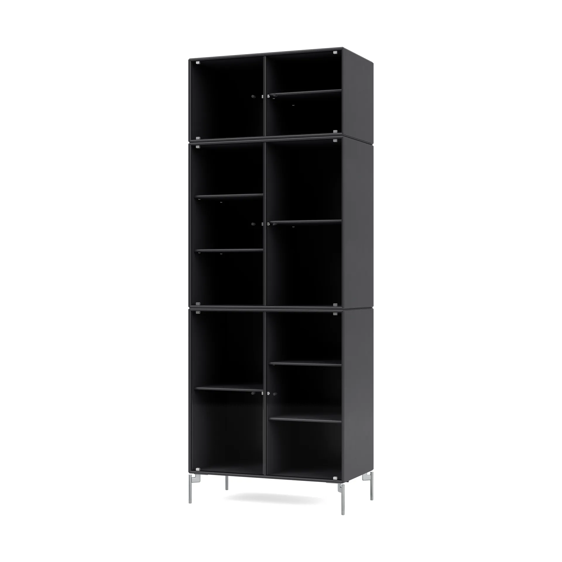 Ripple IV vitrinskåp 69,6x187,2x38 cm, Anthracite-ben chrome Montana