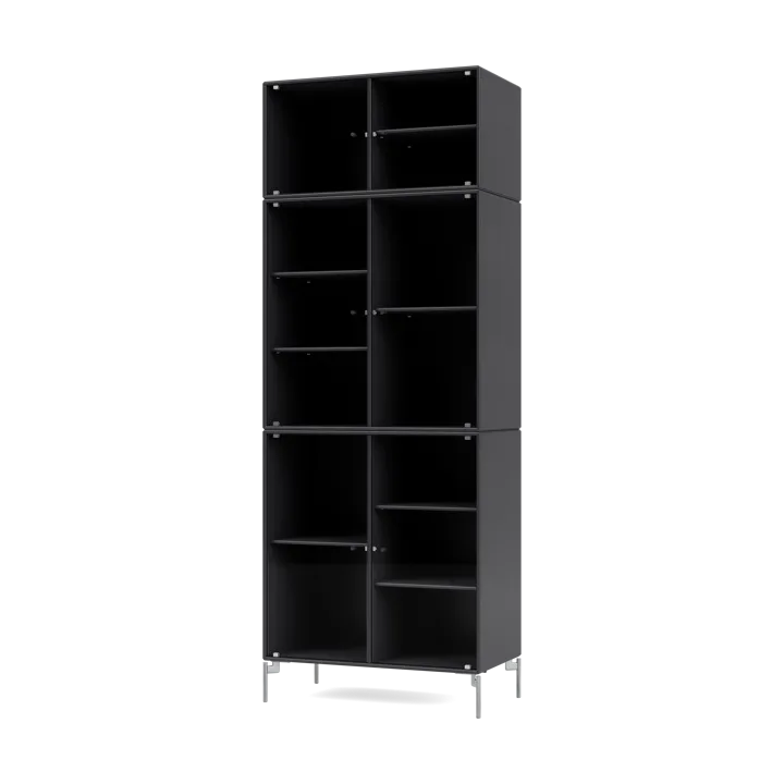 Ripple IV vitrinskåp 69,6x187,2x38 cm - Anthracite-ben chrome - Montana