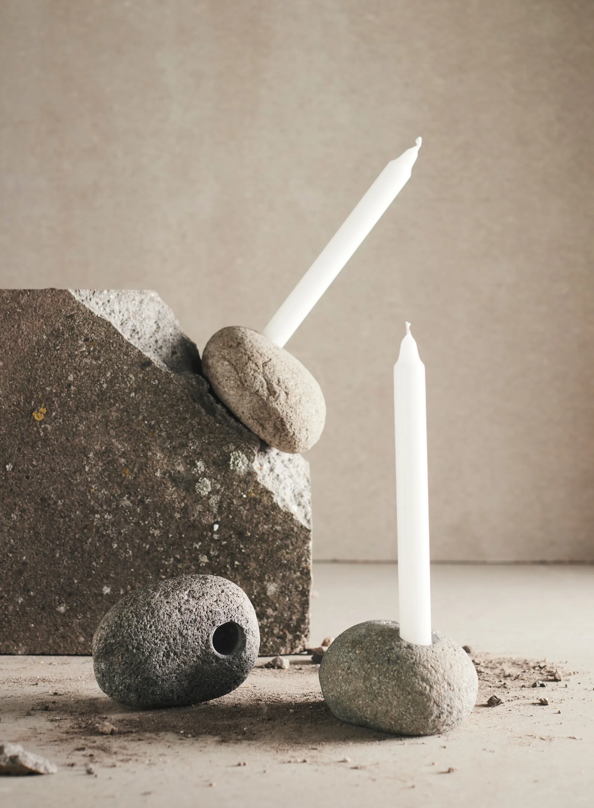 Valley ljusstake 6 cm, Natursten MUUBS