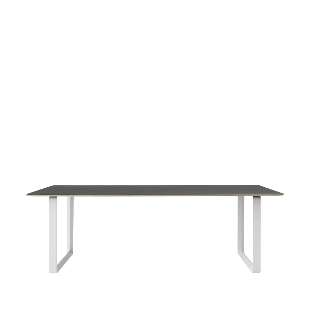 70/70 matbord 225x90 cm, Black linoleum-Plywood-White Muuto