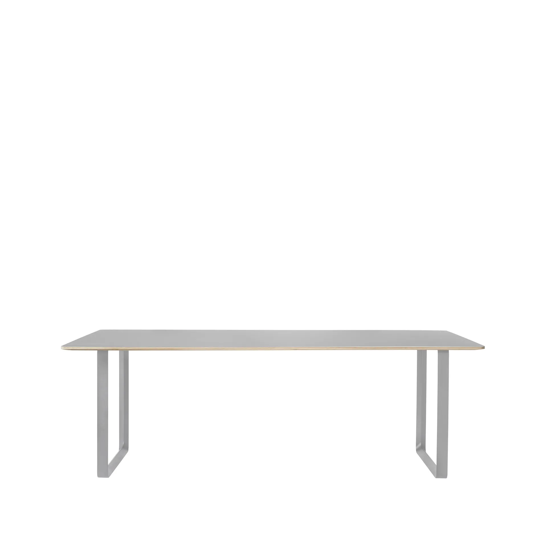 70/70 matbord 225x90 cm, Grey linoleum-Plywood-Grey Muuto