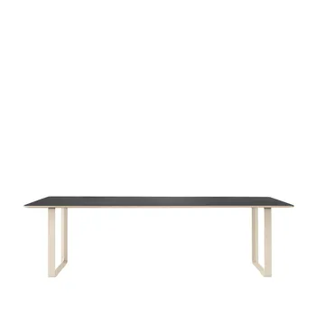 70/70 matbord 255x108 cm - Black linoleum-Plywood-Sand - Muuto
