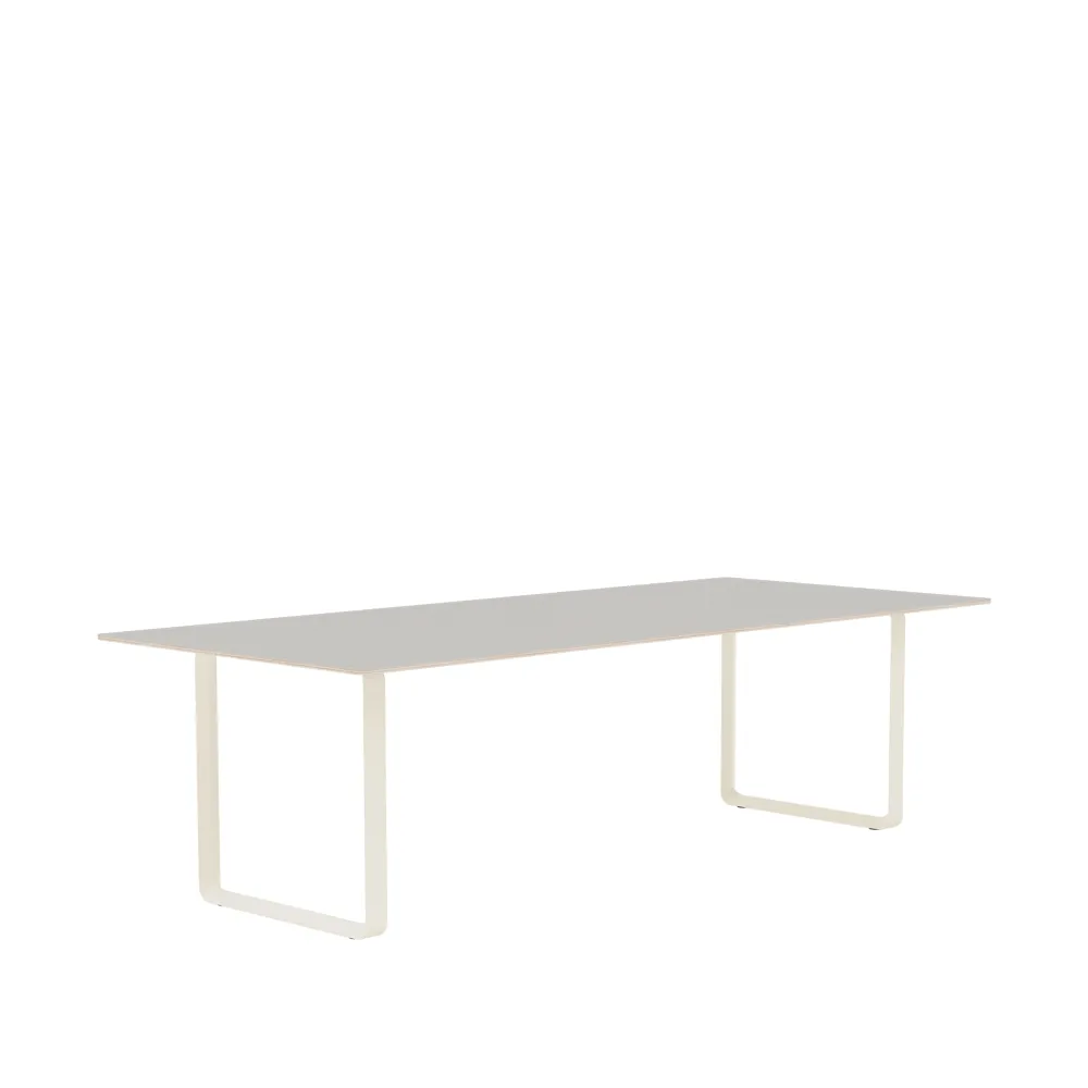 70/70 matbord 255x108 cm, Grey linoleum-Plywood-Sand Muuto