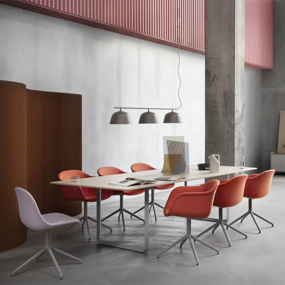 70/70 matbord 295x108 cm, Black linoleum-Plywood-Black Muuto