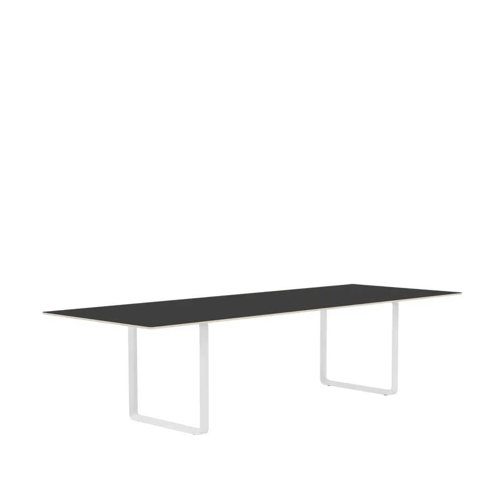 70/70 matbord 295x108 cm, Black linoleum-Plywood-White Muuto
