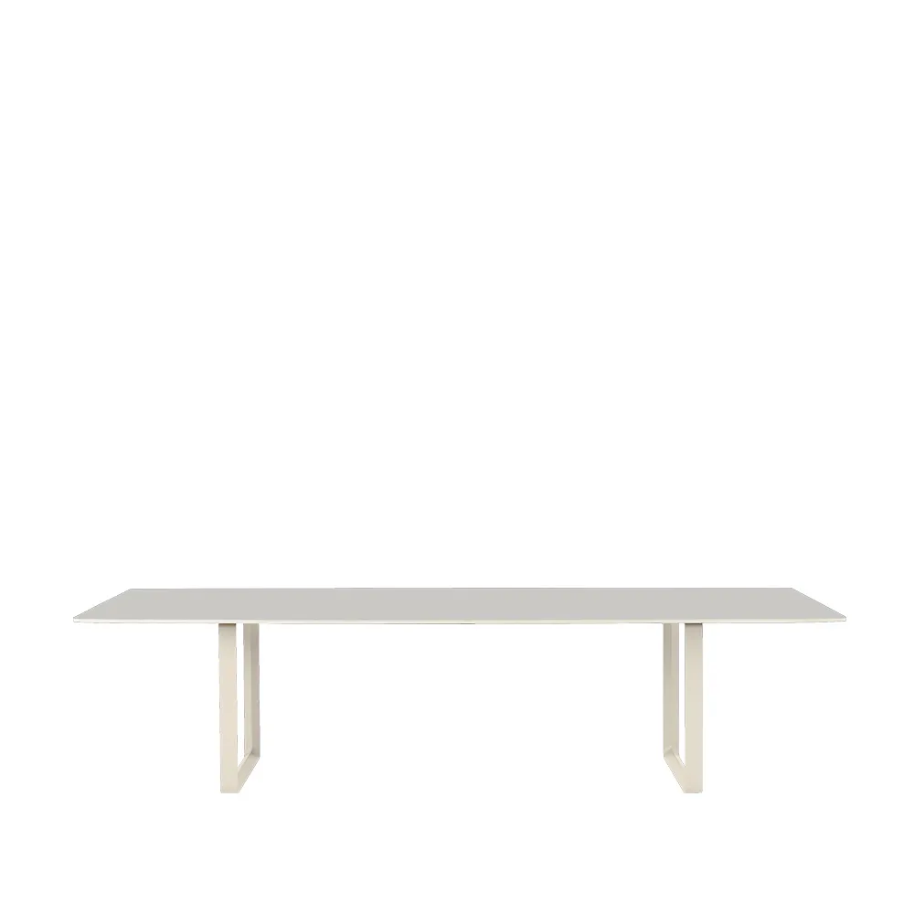 70/70 matbord 295x108 cm, Grey linoleum-Plywood-Sand Muuto