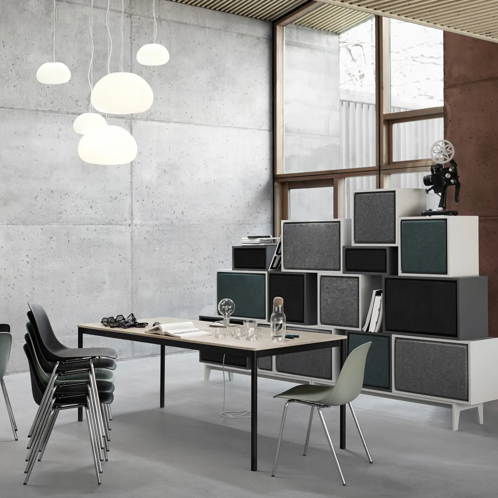 Base matbord, white, plywoodkant, 190x85cm Muuto