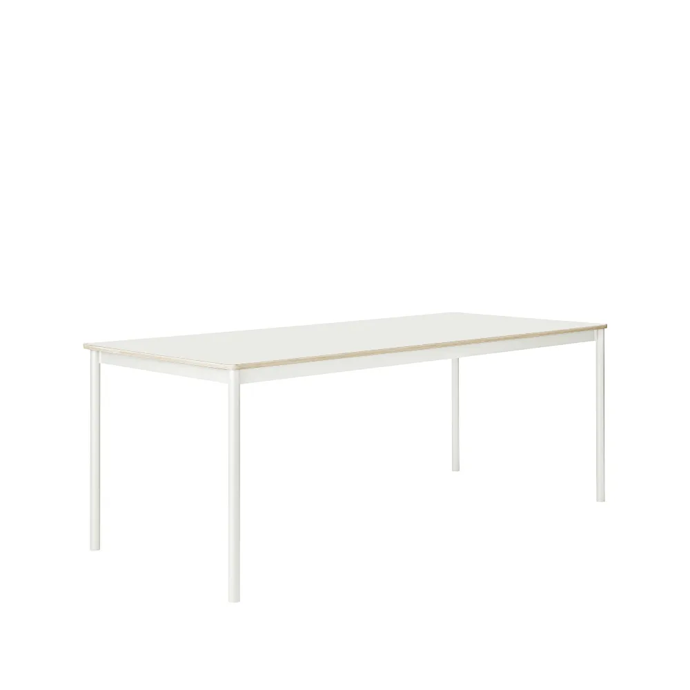 Base matbord, white, plywoodkant, 190x85cm Muuto