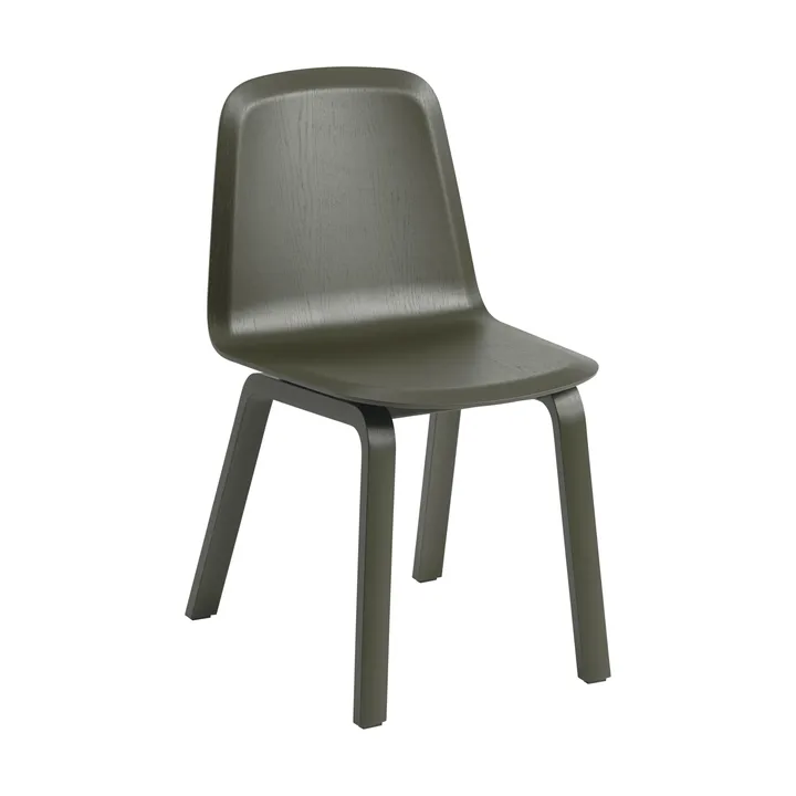 Brink Chair Wood Base stol - Dark olive - Muuto
