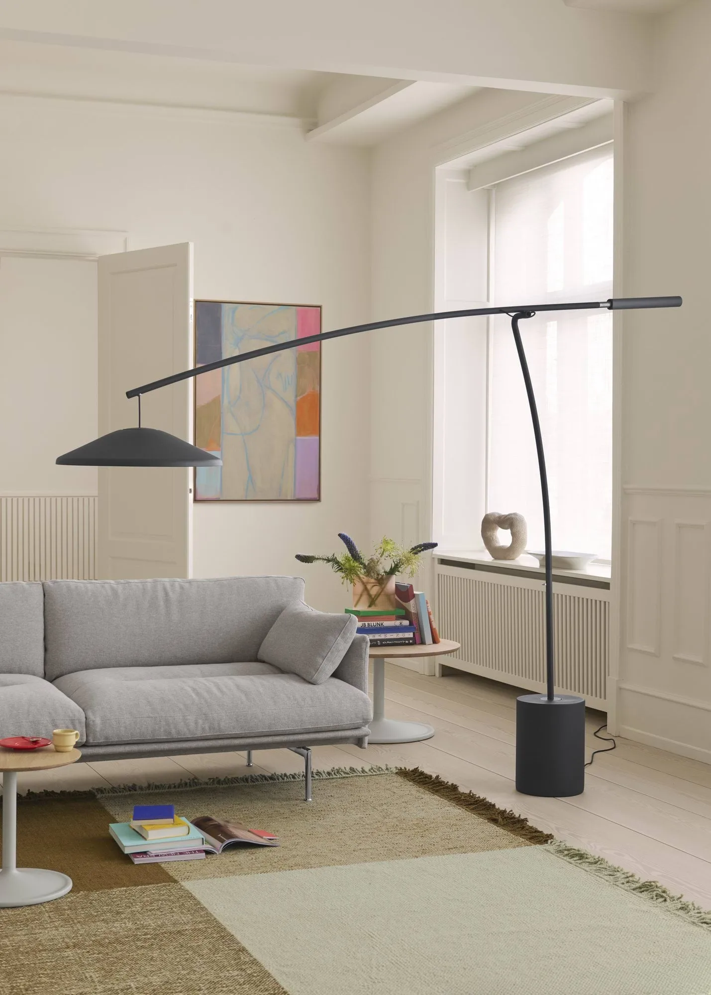 Contra golvlampa, Anthracite black-concrete, 188 cm Muuto