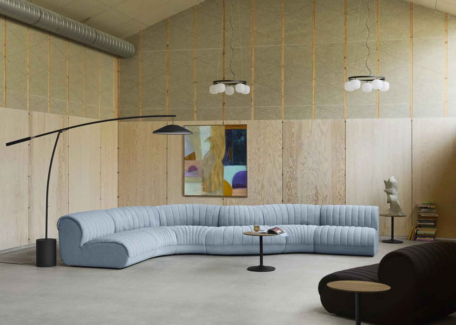 Contra golvlampa, Anthracite black-concrete, 188 cm Muuto