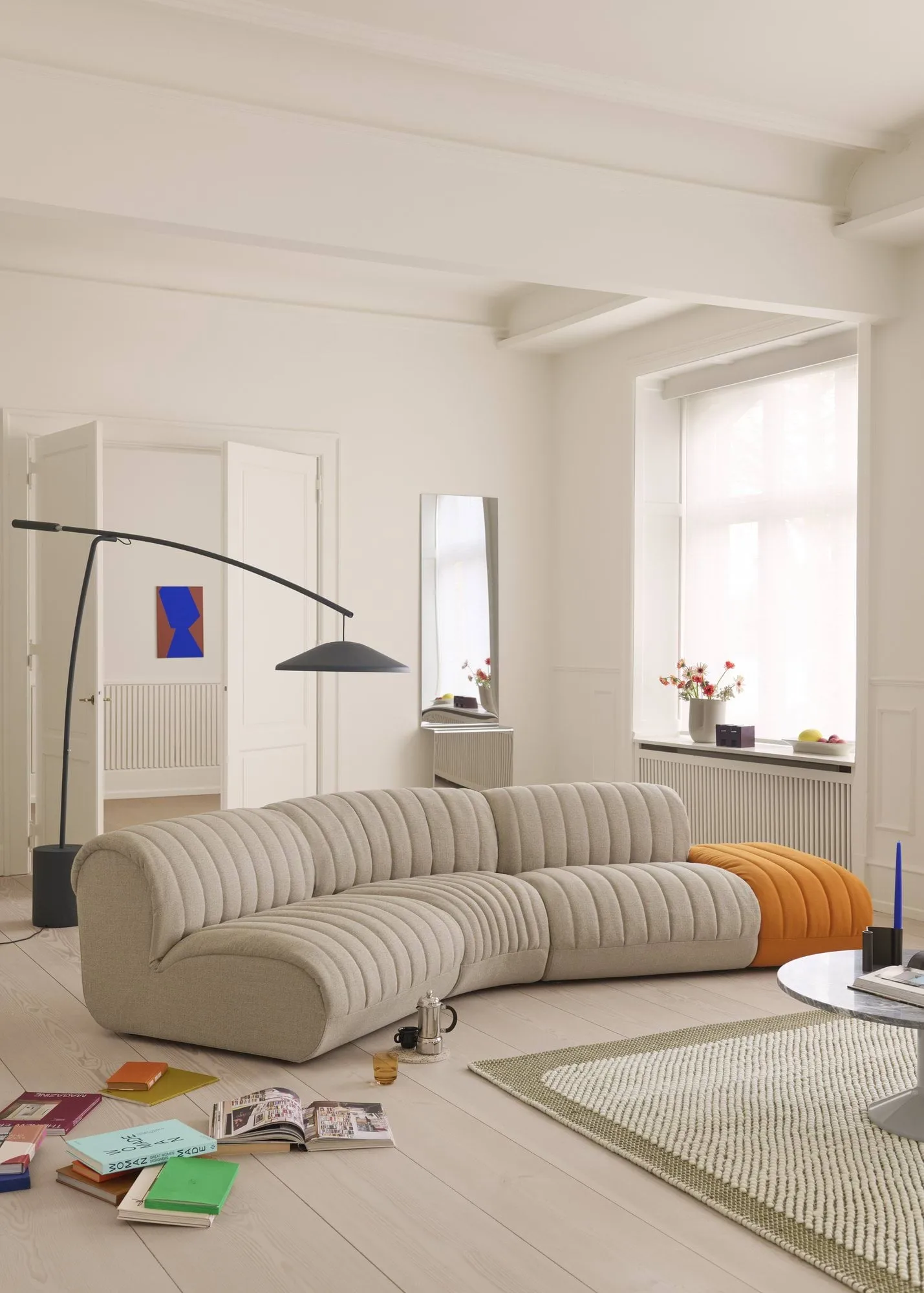 Contra golvlampa, Anthracite black-concrete, 188 cm Muuto