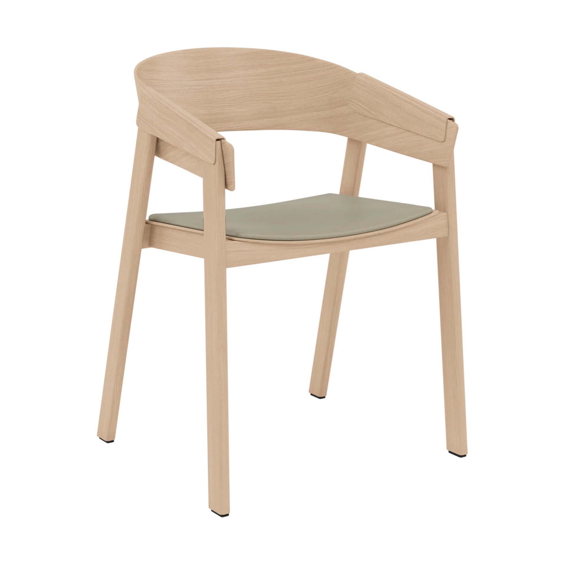 Cover Armchair karmstol med lädersits, Refine leather stone-oak Muuto