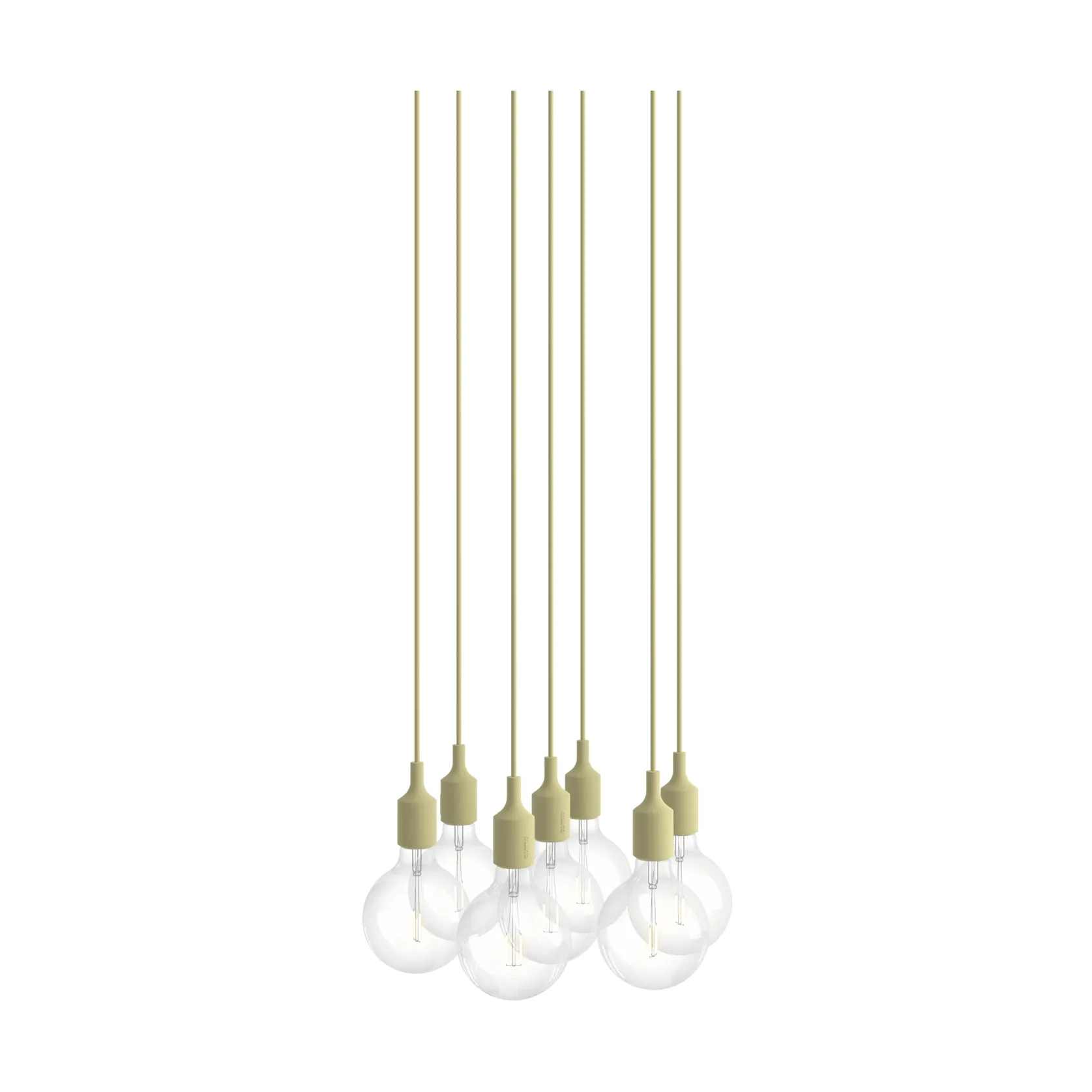 E27 Pendant Cluster 7 pendel, Beige green Muuto