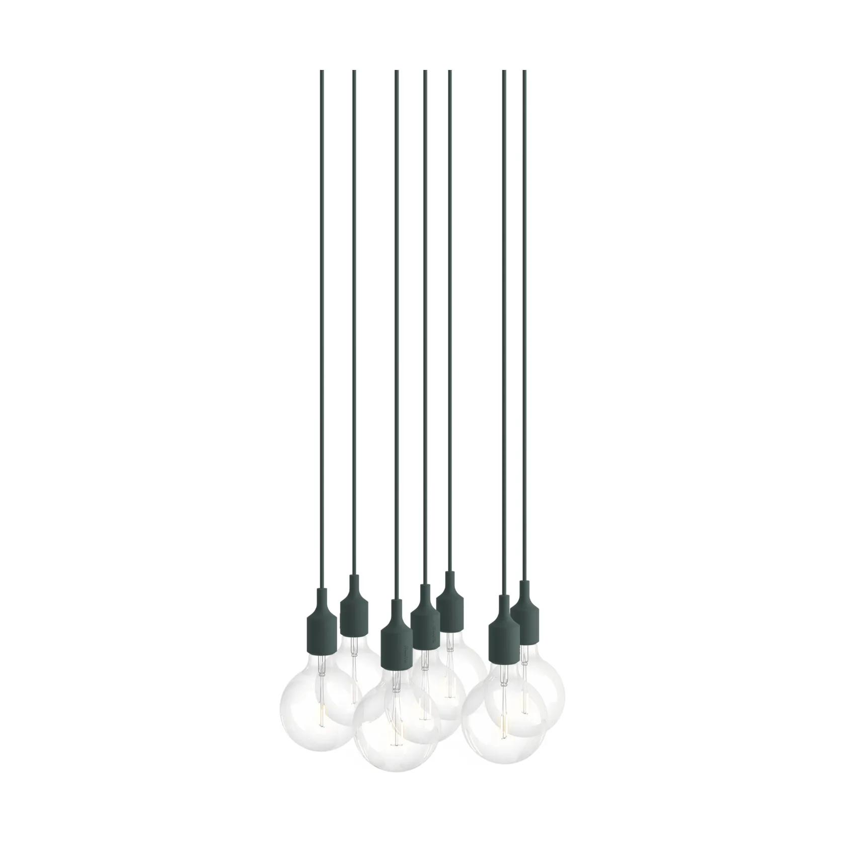 E27 Pendant Cluster 7 pendel, Dark green Muuto