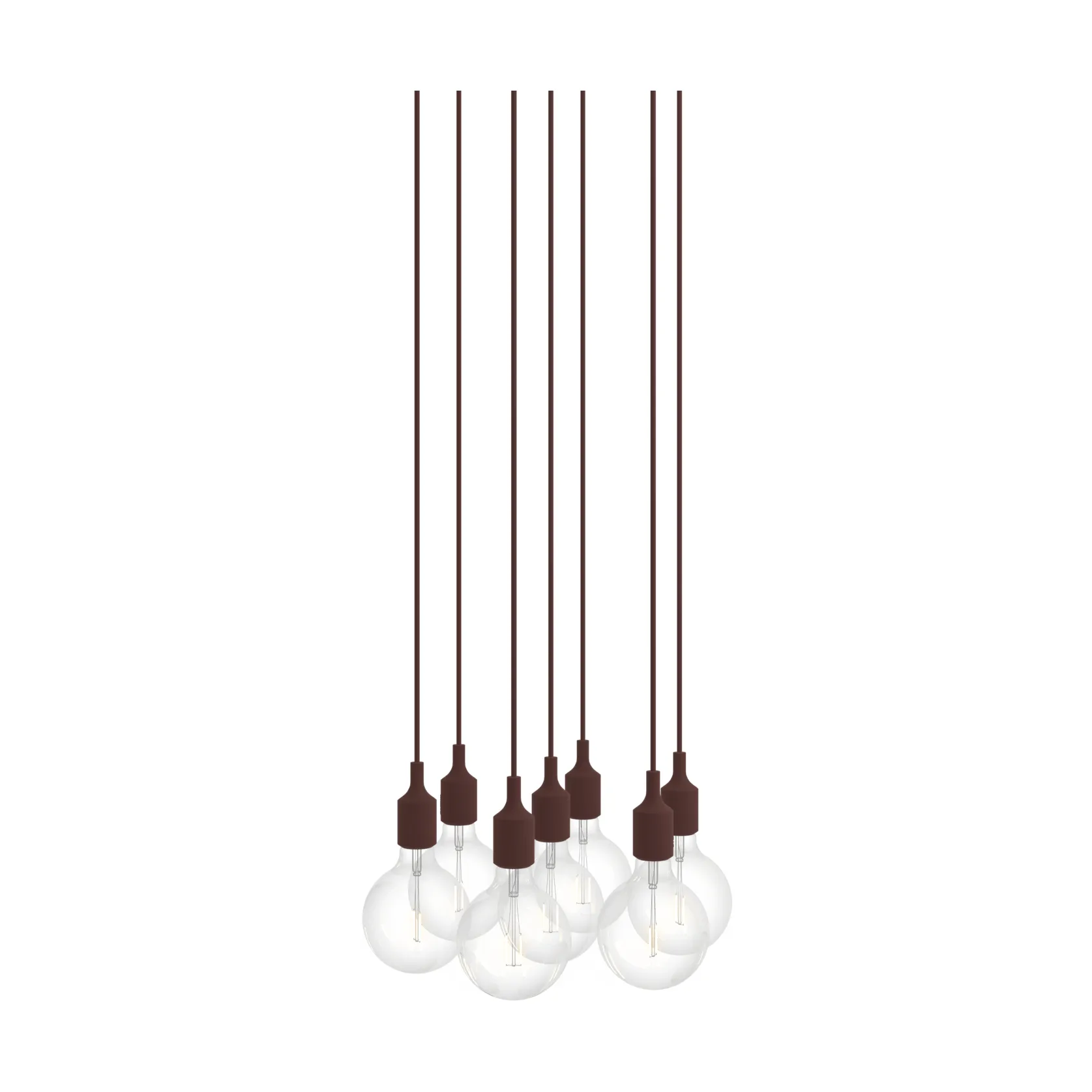 E27 Pendant Cluster 7 pendel, Deep red Muuto