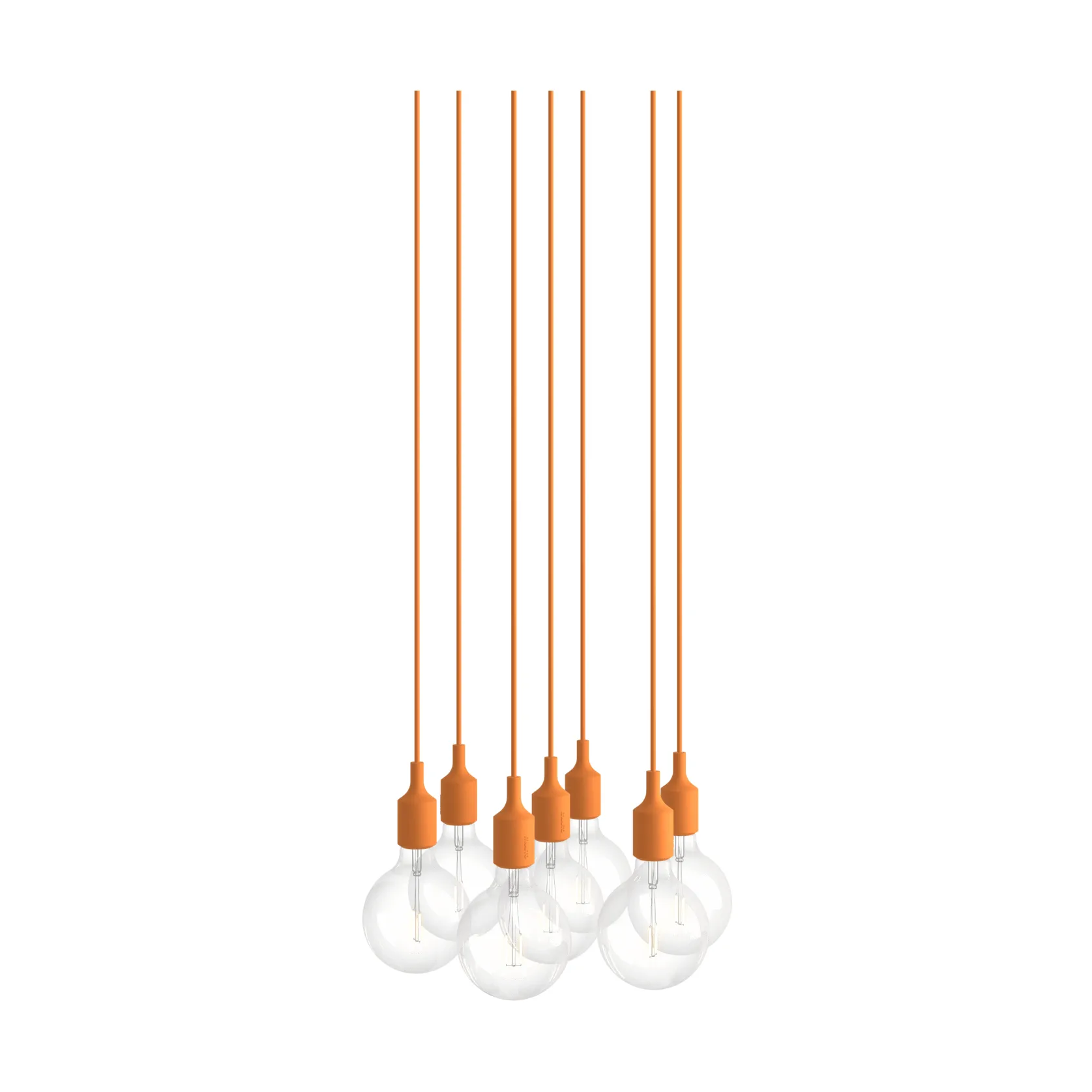 E27 Pendant Cluster 7 pendel, Light orange Muuto