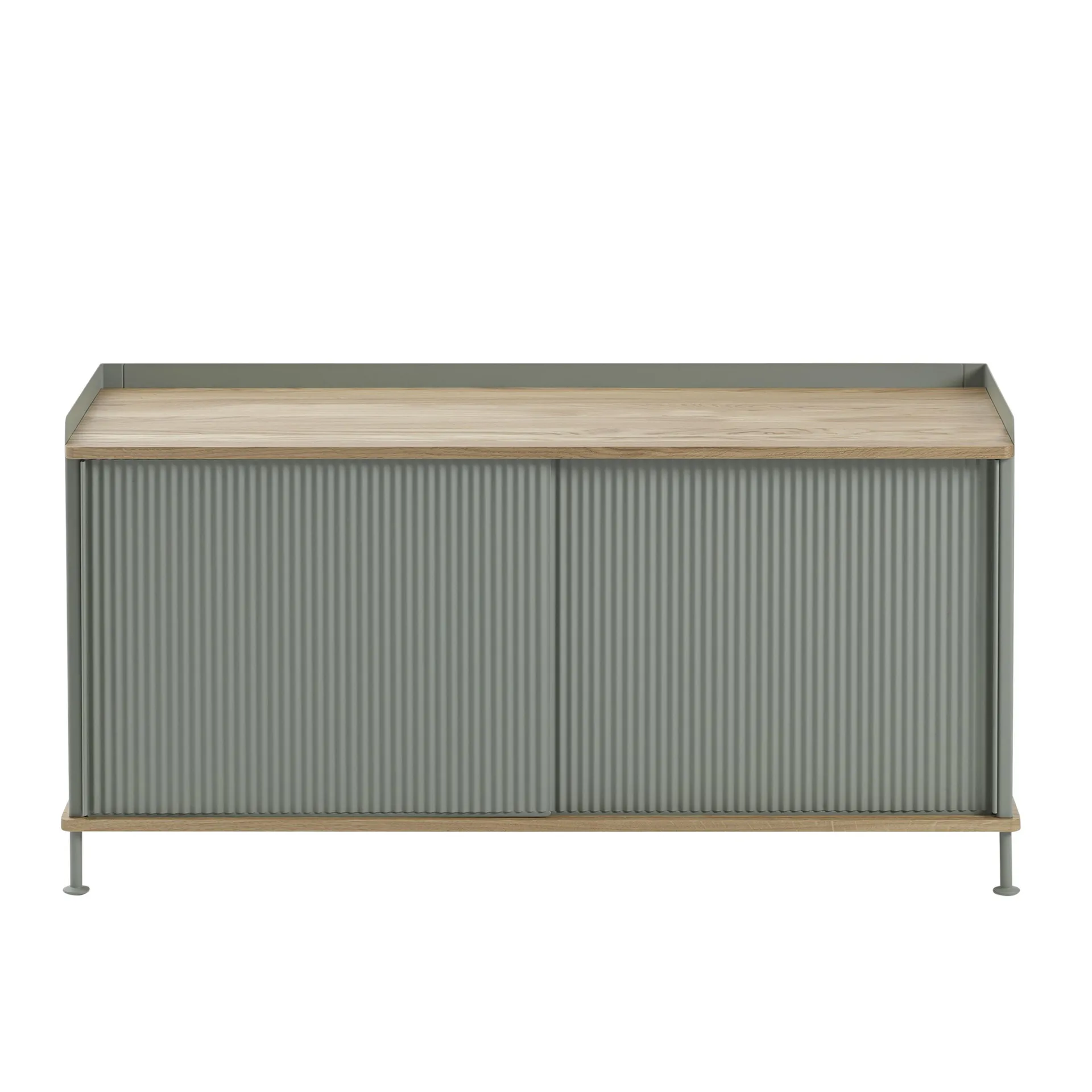 Enfold sidobord lågt 125x45x63 cm, Oak-Dusty green Muuto
