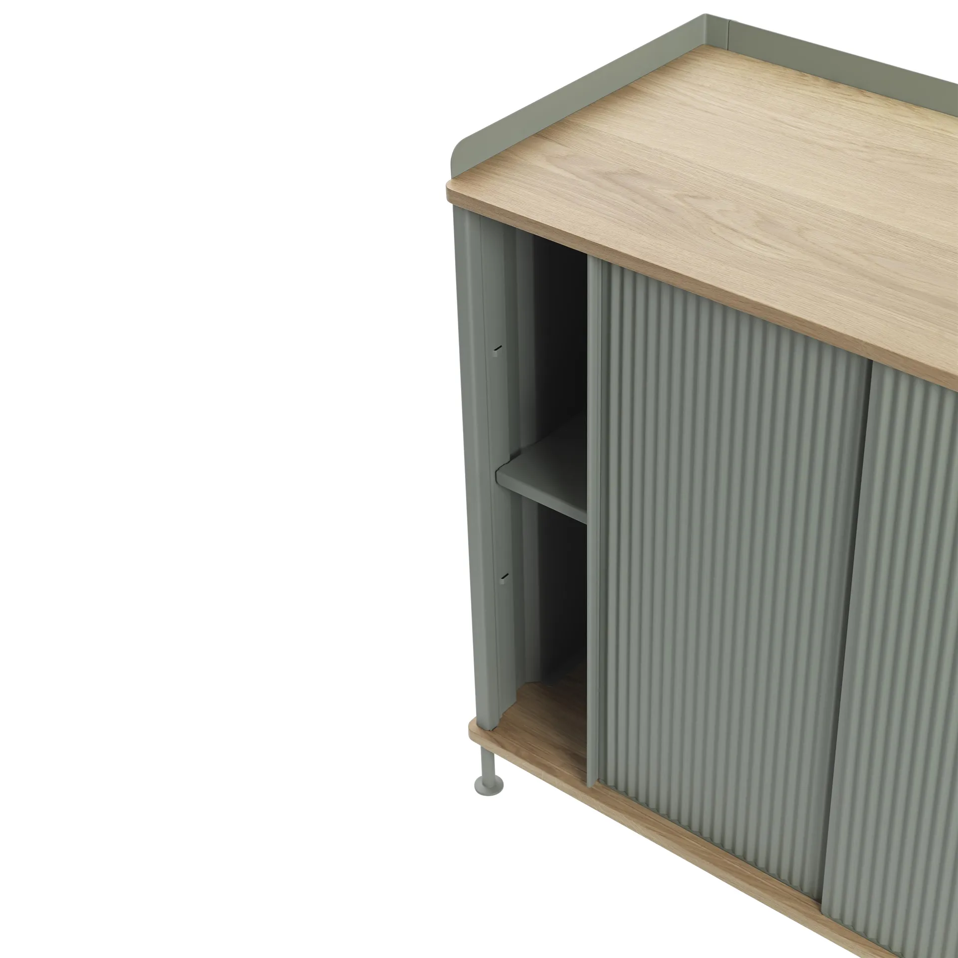 Enfold sidobord lågt 125x45x63 cm, Oak-Dusty green Muuto